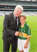 24 August 2014; Aogán Ó Fearghail, Uachtarán-Tofá of the GAA, with Darragh Griffin, Dobbin Close, Belmont, London, representing Kerry. INTO/RESPECT Exhibition GoGames, Croke Park, Dublin. Picture credit: Ray McManus / SPORTSFILE