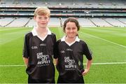 24 August 2014; Match referees Rossa Brennan Kelly, Abbycarton N.S, Roscommon, left, and Ciara Higgins, Abbycarton N.S, Roscommon. INTO/RESPECT Exhibition GoGames, Croke Park, Dublin. Picture credit: Ray McManus / SPORTSFILE