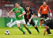 25 August 2014; Mark O'Sullivan, Cork City, in action against Daniel Byrne, Bohemians. FAI Ford Cup, 3rd Round Reply, Cork City v Bohemians. Dalymount Park, Dublin. Picture credit: David Maher / SPORTSFILE