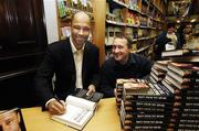 20 November 2006; Pictured at the announcement that 'Back from the Brink, the Paul McGrath autobiography, is the inaugrual winner of the William Hill Sports Book of the Year are; Paul and Declan Heeney. The award was presented in Easons Bookstore, Dawson Street, Dublin. Picture credit: Ray McManus / SPORTSFILE