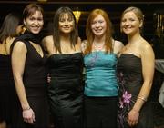 18 November 2006; At the 2006 TG4 / O'Neills Ladies Gaelic Football All-Star Awards, from left, Angela Gallagher, Emily Hanill, Claire Kearns and Olivia Giltenane. Citywest Hotel, Dublin. Picture credit: Brendan Moran / SPORTSFILE