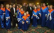 18 November 2006; An Taoiseach Bertie Ahern, TD, ictured with the Tullamore Gospel Choir at the 2006 TG4 / O'Neills Ladies Gaelic Football All-Star Awards. Citywest Hotel, Dublin. Picture credit: Brendan Moran / SPORTSFILE
