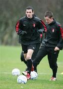 23 November 2006; Mark Farren and Kevin McHugh in action during Derry City squad training in advance of the FAI Carlsberg Senior Challenge Cup Final which will take place in Lansdowne Road on December 3. Prehane, Derry. Picture credit: Oliver McVeigh / SPORTSFILE