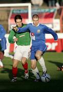 25 November 2006; Cullen Feeney, Glentoran, in action against Adrian Harper, Glenavon. Carnegie Premier League, Glentoran v Glenavon, The Oval, Belfast. Picture credit:  Russell Pritchard / SPORTSFILE