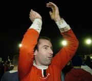 25 November 2006; Dundalk goalsscorer Trevor Vaughan celebrates victory. eircom League Premier Division / First Division Playoff 2nd Leg, Waterford United v Dundalk, RSC, Waterford. Picture credit: Matt Browne / SPORTSFILE