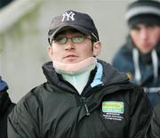 26 November 2006; Niall Molone, Clontibret, watches from the stand with a neck brace after dislocating vertebrae in the previous round, against Cargin. AIB Ulster Club Senior Football Championship Semi-Final, Clontibret v Crossmaglen Rangers, Kingspan Breffni Park, Cavan. Picture credit: Oliver McVeigh / SPORTSFILE