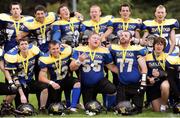 9 August 2009; Members of the UL Vikings team celebrate after the game. The Vikings won the game 9-6 after sudden death extra time. Shamrock Bowl XXII, University of Limerick Vikings v Dublin Rebels, Cooke RFC, Shaws Bridge Belfast. Picture credit: Brendan Moran / SPORTSFILE