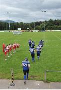 9 August 2009; The UL Vikings team take to the field before the game. The Vikings won the game 9-6 after sudden death extra time. Shamrock Bowl XXIII, University of Limerick Vikings v Dublin Rebels, Cooke RFC, Shaws Bridge Belfast. Picture credit: Brendan Moran / SPORTSFILE