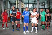 26 August 2014; Team captains, including Leinster's Jamie Heaslip and Ulster's Rory Best, centre, ahead of the Guinness PRO12 Season Launch, Diageo Head Office, Park Royal, London. Picture credit: Matt Impey / SPORTSFILE