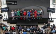 26 August 2014; Captains from the twelve teams pose with the Guinness PRO12 trophy at the Guinness PRO12 Season Launch, Diageo Head Office, Park Royal, London. Picture credit: Matt Impey / SPORTSFILE