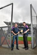 26 August 2014; Former Kilkenny player Martin Comerford, right, and former Tipperary player John Leahy, at the launch of the 2014 One Direct Kilmacud Crokes All-Ireland Hurling Sevens, Croke Park, Dublin. Picture credit: David Maher / SPORTSFILE