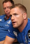 26 August 2014; Leinster captain Jamie Heaslip, right, and  head coach Matt O'Connor at the Guinness PRO12 Season Launch, Diageo Head Office, Park Royal, London. Picture credit: Matt Impey / SPORTSFILE
