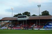 26 August 2014; A general view of the floodlights at Tolka Park which failed causing the game to be called off. FAI Ford Cup, 3rd Round Reply, Shelbourne FC v St Patricks Athletic, Tolka Park, Dublin. Picture credit: Barry Cregg / SPORTSFILE