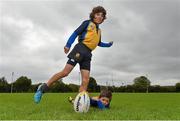 27 August 2014; At the announcement that Bank of Ireland has extended its sponsorship of  Leinster Rugby until end of June 2019 are, Louis Lynan, left, age 11, and his brother Sam Lynan, age 9, both from Clondalkin RFC, Dublin. The new five year deal includes exclusive branding of all playing and training kits for the Leinster Rugby professional team and will see Bank of Ireland expand the sponsorship to make a significant additional six figure investment, over five years, to develop the amateur game. The new agreement strengthens Bank of Ireland’s support for Leinster Rugby as it includes support for grass roots level right up to the professional senior team. Clondalkin RFC, Clondalkin, Co. Dublin. Picture credit: Barry Cregg / SPORTSFILE