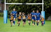27 August 2014; At the announcement that Bank of Ireland has extended its sponsorship of  Leinster Rugby until end of June 2019 are Leinster's Jamie Heaslip, Rob Kearney and Sean O'Brien with, from left, Sam Lynan, aged 9, Jack Brennan, aged 9, Louis Lynan, aged 11, CJ Bergin, aged 10, and Clodagh Grenham, aged 7, all from Clondalkin RFC, Dublin. The new five year deal includes exclusive branding of all playing and training kits for the Leinster Rugby professional team and will see Bank of Ireland expand the sponsorship to make a significant additional six figure investment, over five years, to develop the amateur game. The new agreement strengthens Bank of Ireland’s support for Leinster Rugby as it includes support for grass roots level right up to the professional senior team. Clondalkin RFC, Clondalkin, Co. Dublin. Picture credit: Barry Cregg / SPORTSFILE