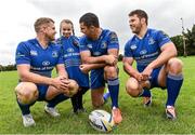 27 August 2014; At the announcement that Bank of Ireland has extended its sponsorship of  Leinster Rugby until end of June 2019 are Leinster players Jamie Heaslip, Rob Kearney and Sean O'Brien with Clodagh Grenham, age 7, from Clondalkin RFC. The new five year deal includes exclusive branding of all playing and training kits for the Leinster Rugby professional team and will see Bank of Ireland expand the sponsorship to make a significant additional six figure investment, over five years, to develop the amateur game. The new agreement strengthens Bank of Ireland’s support for Leinster Rugby as it includes support for grass roots level right up to the professional senior team. Clondalkin RFC, Clondalkin, Co. Dublin. Picture credit: David Maher / SPORTSFILE