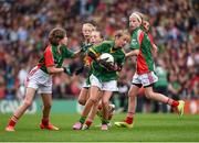 24 August 2014; Anna Clifford, Fossa N.S, Killarney, Kerry, representing Kerry, in action against Anna Fahey, St Annins, Rosscahill, Galway, representing Mayo. INTO/RESPECT Exhibition GoGames, Croke Park, Dublin. Picture credit: Ray McManus / SPORTSFILE
