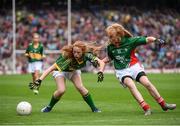 24 August 2014; Kayla O’Connor, Killmurry N.S, Cordal, Castleisland, Kerry, representing Kerry, in action against Katie McGuire, Hollywood N.S, Hollywood, Blessington, Wicklow, representing Mayo. INTO/RESPECT Exhibition GoGames, Croke Park, Dublin. Picture credit: Ray McManus / SPORTSFILE