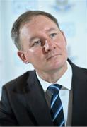 27 August 2014; Dublin manager Jim Gavin during a press conference ahead of their side's GAA Football All Ireland Senior Championship Semi-Final match against Donegal on Sunday. Dublin Football Press Conference, Gibson Hotel, Dublin. Picture credit: Ramsey Cardy / SPORTSFILE