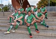 28 August 2014; Pictured in Eyre Square, Galway, are Connacht Rugby players, from left to right, Dave McSharry, Andrew Browne, Denis Buckley, Mick Kearney, Mils Muliaina, Fionn Carr, Robbie Henshaw, and Rodney Ah You. As a 100% Irish owned and operated retailer, Life Style Sports today proudly announced its title sponsorship of Connacht Rugby and showcased the new Life Style Sports branded Connacht Rugby jersey. Eyre Square, Galway City. Picture credit: Diarmuid Greene / SPORTSFILE