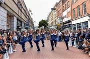28 August 2014; The Penn State University Cheerleading Team performing in Grafton Street, Dublin, ahead of Saturday's Croke Park Classic. The University of Central Florida will face off against Penn State University in the Croke Park Classic on August 30th. The spectacle will include a full days entertainment for all the family featuring an F16 fighter jet flyover, parachute jumps, the Penn State marching band, Extreme Rhythm, The Dublin Gospel Choir, cheerleaders, team mascots and the Super 11’s. Tickets including a special August Family Ticket Offer are still available for the event. Tickets are on sale for the Croke Park Classic through ticketmaster.ie and tickets.ie. For further information visit www.crokeparkclassic.ie. Grafton Street, Dublin. Picture credit: Brendan Moran / SPORTSFILE