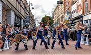 28 August 2014; The Penn State University Cheerleading Team performing in Grafton Street, Dublin, ahead of Saturday's Croke Park Classic. The University of Central Florida will face off against Penn State University in the Croke Park Classic on August 30th. The spectacle will include a full days entertainment for all the family featuring an F16 fighter jet flyover, parachute jumps, the Penn State marching band, Extreme Rhythm, The Dublin Gospel Choir, cheerleaders, team mascots and the Super 11’s. Tickets including a special August Family Ticket Offer are still available for the event. Tickets are on sale for the Croke Park Classic through ticketmaster.ie and tickets.ie. For further information visit www.crokeparkclassic.ie. Grafton Street, Dublin. Picture credit: Brendan Moran / SPORTSFILE