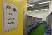 29 August 2014; A view of the Penn State locker rooms in Croke Park Stadium ahead of the Croke Park Classic, Penn State v University of Central Florida on Saturday. Croke Park, Dublin. Picture credit: Brendan Moran / SPORTSFILE
