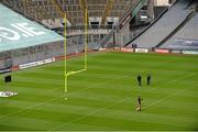 29 August 2014; Ground staff work on the pitch during the previews ahead of the Croke Park Classic, Penn State v University of Central Florida on Saturday. Croke Park, Dublin. Picture credit: Pat Murphy / SPORTSFILE