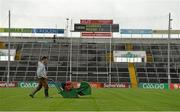 29 August 2014; Groundsman Conor Grene, from Ballybricken, Co. Limerick, cuts the grass ahead of the GAA Football All-Ireland Senior Championship Semi-Final Replay between Kerry and Mayo. Gaelic Grounds, Limerick. Picture credit: Diarmuid Greene / SPORTSFILE