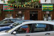 29 August 2014; Kerry and Mayo flags fly outside Flannery's Bar on the Cecil Street in Limerick City ahead of the GAA Football All-Ireland Senior Championship Semi-Final Replay between Kerry and Mayo. Picture credit: Diarmuid Greene / SPORTSFILE