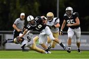 29 August 2014; Grant Breneman, Cedar Cliff Colts, in action against Keagan Gamber, Penn Manor Comets. Global Ireland Football Tournament 2014, Penn Manor Comets v Cedar Cliff Colts, UCD Bowl, Belfield, Dublin. Picture credit: Ramsey Cardy / SPORTSFILE