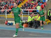 29 August 2014; Tomas O'Leary, London Irish, makes his way onto the pitch for the start of the game against his old club Munster. SEAT Challenge, Munster v London Irish, RSC, Waterford. Picture credit: Matt Browne / SPORTSFILE