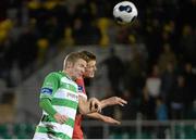29 August 2014; Conor Kenna, Shamrock Rovers, in action against Evan McMillan, Sligo Rovers. SSE Airtricity League Premier Division, Shamrock Rovers v Sligo Rovers, Tallaght Stadium, Tallaght, Dublin. Picture credit: Dáire Brennan / SPORTSFILE