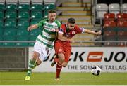 29 August 2014; Seamus Conneely, Sligo Rovers, in action against Stephen McPhail, Shamrock Rovers. SSE Airtricity League Premier Division, Shamrock Rovers v Sligo Rovers, Tallaght Stadium, Tallaght, Dublin. Picture credit: Dáire Brennan / SPORTSFILE