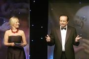 18 November 2006; MC's Aoife Ni Thuairsc and Marty Morrissey during the 2006 TG4 / O'Neills Ladies Gaelic Football All-Star Awards. Citywest Hotel, Dublin. Picture credit: Brendan Moran / SPORTSFILE
