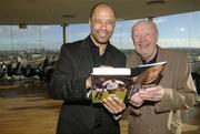 23 November 2006; Former Republic of Ireland international Paul McGrath's autobiography 'Back from the Brink' written in association with Vincent Hogan was today announced as the Boylesports Irish Sports Book of the Year award winner. At the announcement are Paul McGrath with former St. Patrick's Athletic manager Charlie Walker. St James's Gate, Dublin. Picture credit: Brian Lawless / SPORTSFILE