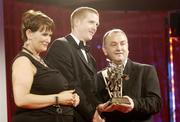 24 November 2006; Henry Shefflin, Kilkenny, is presented with his All-Star award by Carolan Lennon, Marketing Director, Vodafone Ireland, and Nickey Brennan, President of the GAA, at the 2006 Vodafone GAA All-Star Awards. Citywest Hotel, Dublin. Picture credit: Ray McManus / SPORTSFILE