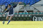 25 November 2006; Tusi Pisi practices his place kicking during the captain's run. The Pacific Islands Rugby Captain's Run, Lansdowne Road, Dublin. Picture credit: Damien Eagers / SPORTSFILE