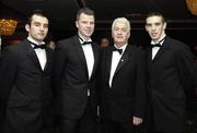 24 November 2006; At the 2006 Vodafone GAA All-Star Awards, from left, Karl Lacey, Donegal, Ronan Clarke, Armagh, Michael Greenan, Chairman of the Ulster Council and Barry Owens, Fermanagh. Citywest Hotel, Dublin. Picture credit: Ray McManus / SPORTSFILE
