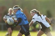 6 November 2006; Denise McDonagh, Eadestown, in action against Aoife McAnespie, Emyvale. Vhi Healthcare All-Ireland Ladies Senior Club Championship Final, Emyvale v Eadestown, Pairc Na nGael, Dromard, Co Longford. Picture credit: David Maher / SPORTSFILE