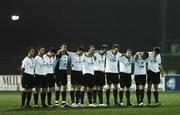 22 November 2006; The Dundalk team stand for a minute silence before the start of the game. eircom League Premier Division / First Division Playoff 1st Leg, Dundalk v Waterford United, Oriel Park, Dundalk. Picture credit: David Maher / SPORTSFILE
