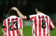 31 October 2006; Pat McCourt and Ciaran Martyn, Derry City. Carlsberg FAI Cup, Semi-Final Replay, Derry City v Sligo Rovers. Brandywell, Derry. Picture credit: Oliver McVeigh / SPORTSFILE