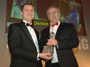26 November 2006; Dermot Keely, right, winner of the Hall of Fame award, with Garry Doyle, Mirror newspaper. 27th PFAI Player Awards. Burlington Hotel, Dublin. Picture credit: David Maher / SPORTSFILE