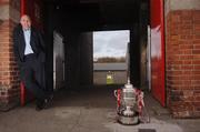 28 November 2006; St Patrick's Athletic F.C manager Johnny McDonnell with the FAI Cup after a press conference ahead of the FAI Carlsberg Senior Challenge Cup Final on 3rd December 2006. Richmond Park, Inchicore, Dublin. Picture credit: David Maher / SPORTSFILE