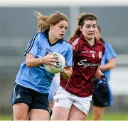 30 August 2014; Noelle Healy, Dublin, in action against Orla Dixon, Galway. TG4 All-Ireland Ladies Football Senior Championship, Semi-Final, Dublin v Galway, Cusack Park, Mullingar, Co. Westmeath. Picture credit: Oliver McVeigh / SPORTSFILE