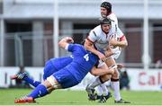 30 August 2014; Franco Van Der Merwe, Ulster, is tackled by Mike McCarthy, left, and Kevin McLaughlin, Leinster. Pre-Season Friendly, Leinster v Ulster. Tallaght Stadium, Tallaght, Co. Dublin. Picture credit: Ramsey Cardy / SPORTSFILE