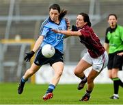 30 August 2014; Lyndsey Davey, Dublin, in action against Emer Flaherty, Galway. TG4 All-Ireland Ladies Football Senior Championship, Semi-Final, Dublin v Galway, Cusack Park, Mullingar, Co. Westmeath. Picture credit: Oliver McVeigh / SPORTSFILE