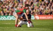 30 August 2014; Kieran Donaghy, Kerry, in action against Ger Cafferkey, Mayo. GAA Football All Ireland Senior Championship, Semi-Final Replay, Kerry v Mayo, Gaelic Grounds, Limerick. Picture credit: Barry Cregg / SPORTSFILE