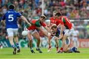 30 August 2014; Donnchadh Walsh, Kerry, in action against Aidan O'Shea, left, and Cillian O'Connor, Mayo. GAA Football All Ireland Senior Championship, Semi-Final Replay, Kerry v Mayo, Gaelic Grounds, Limerick. Picture credit: Dáire Brennan / SPORTSFILE