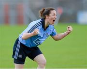 30 August 2014; Denise Masterson, Dublin, celebrates at the final whistle. TG4 All-Ireland Ladies Football Senior Championship, Semi-Final, Dublin v Galway, Cusack Park, Mullingar, Co. Westmeath. Picture credit: Oliver McVeigh / SPORTSFILE